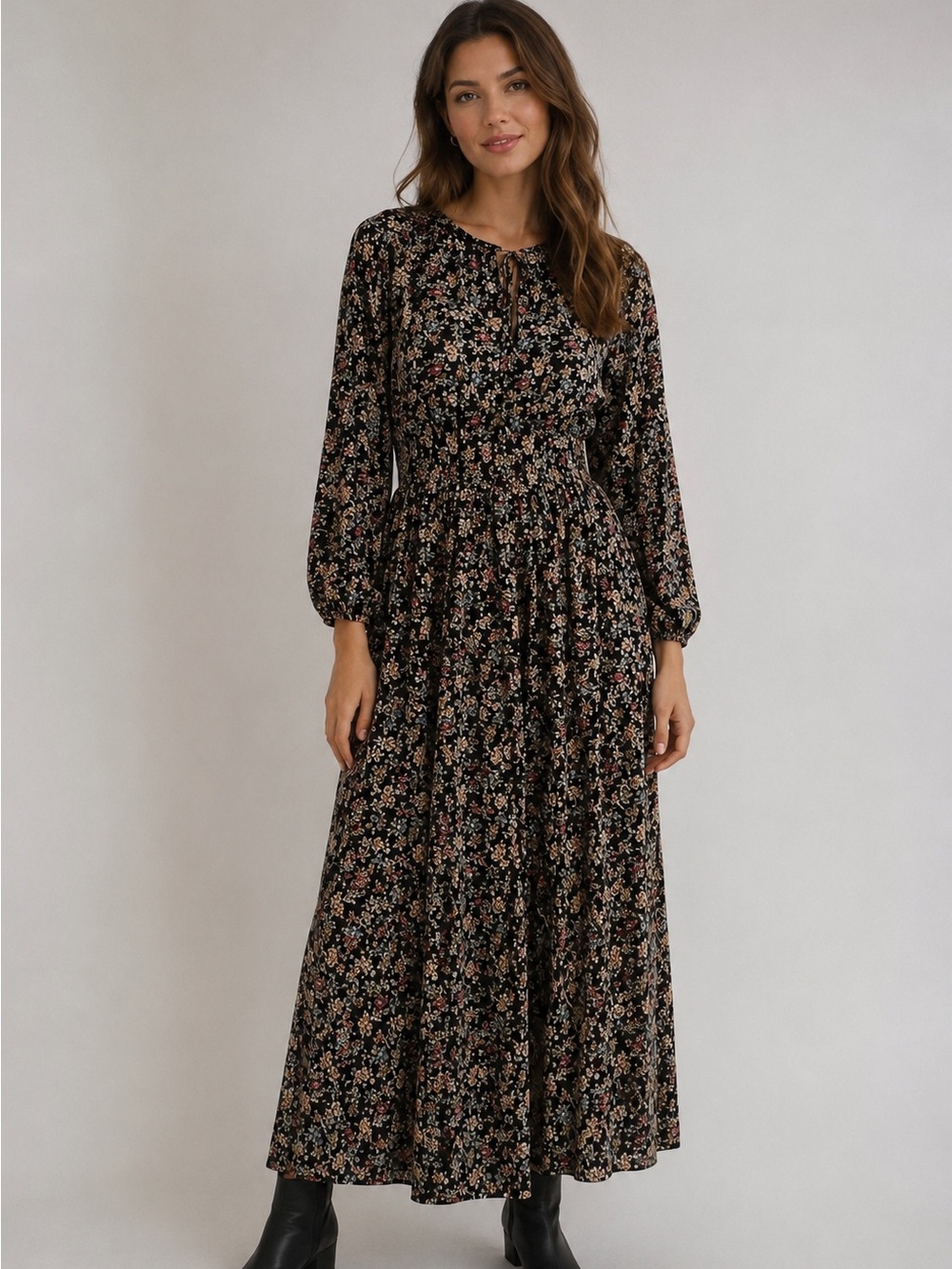 NWOT Ralph Lauren Black Label Jaydall  Boho Tiered Floral MIDI Dress Sz 14